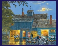 35″ Digital Fabric Panel – Sam’s Place Cafe & Motorcycle Garage Scene