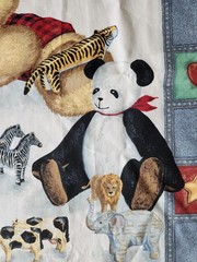 Vintage Daisy Kingdom #4263 Unfinished Quilt Panel Noah’s Ark Blue Jeans Teddy