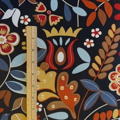 Fabric Ikea Inga Leo 2014 Home Decor Floral Large Print on Black Sweden