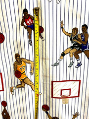Basketball Print by Princess Fabric Inc White Multicolor 42″ x 53″ L