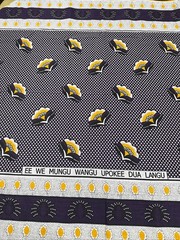 Nida Nzito Purple Gold Floral Panel Fabric Tanzania African Wax Print Cotton