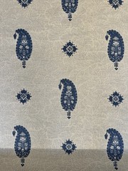 Schumacher 177611 Ojai Paisley Indigo Fabric 3 1/2 Yards Mark Sikes
