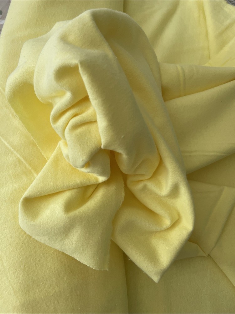 6 Yards X 42” W 100% Light Weight Brushed Cotton Flannel Fabric Solid Yellow