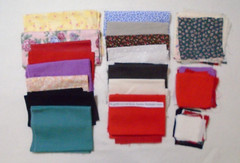 Lot (31 pcs) Mix Cut Craft Blocks, Squares, Rectangles Vintage Fabrics