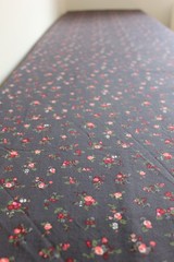 Vintage Charcoal Rose Ditsy Fabric 3 Yards Cotton Blend 49×108″ Cottage Floral