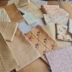 Assorted Brands – MODA, Robert Kaufman, Andover Tan/Cream Floral Cotton Fabric