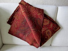 Vintage Tapestry Fabric Paisley Upholstery Fabric Woven Jacquard 40″ x 56″