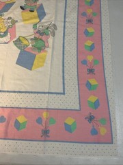 Baby Circus Theme TWO Fabric Panel Bunny Clown Elephant Building Blocks Nursery