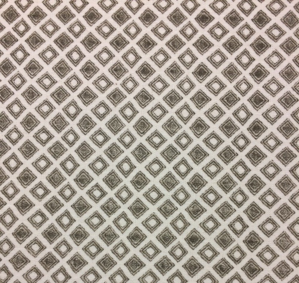 LACEFIELD DESIGNS ZANZIBAR OFF WHITE BEIGE GEOMETRIC SQUARES FABRIC BY YARD 54″W