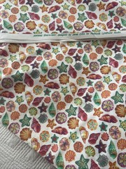 Vintage Fabric Lyndurst Cotton Colorful Seashells Sold BTY Janet Orfini