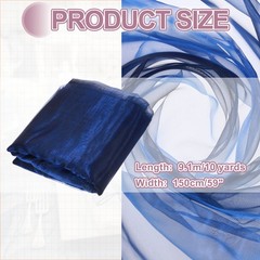 10 Yards x 59″ Iridescent Sheer Organza Fabric, Gradient Sapphire Blue Black