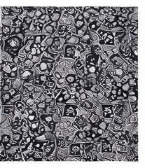 Waverly Geometric Black/White Fabric 3 Ft by 3 Ft