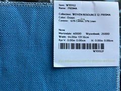 Thibaut OCEAN BLUE Prisma Cotton Linen Fabric, W70152, 2.17 yards, BRAND NEW