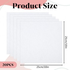 20 PCS 10×10 Inch White Fabric Squares Cotton Precut Sewing Quilting Craft