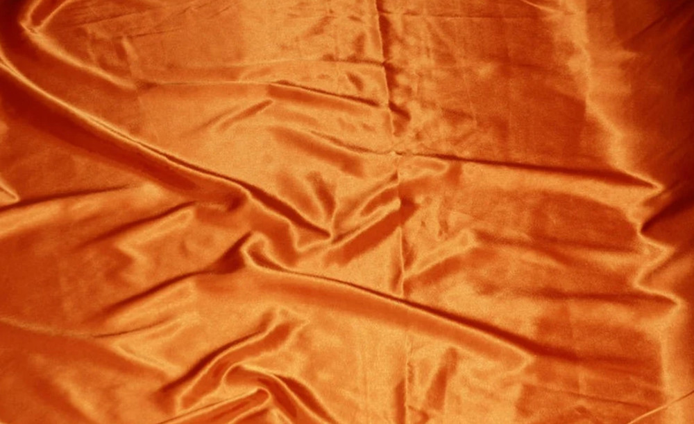 Orange SATIN CHARMEUSE POLYESTER FABRIC 60 DRESSMAKING SOLID SILKY SHINNY