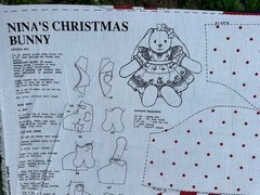 90s Vtg Nina’s Christmas Bunny Daisy Kingdom Fabric Panel Cut N Sew 36″ X 60″