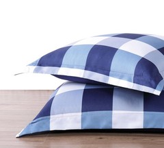 TRULY SOFT Everyday Buffalo Plaid Navy Blue Polyester 2-Piece Twin XL Duvet