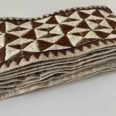 Schumacher Zulma Embroidered Tape Trim 80191 Brown 3 Yards Fine Textiles