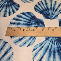 Joann Outdoor Fabric Blue Scallop Shells Coastal Nautical 54” x 1.5 Yds