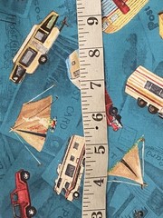 Home away from Home TRAVEL Tent CAMPERS Trailer Wilmington COTTON Fabric 1 yd