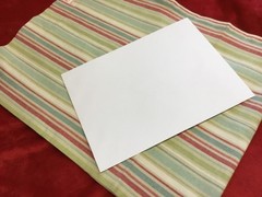Vtg Striped Cotton Toweling Fabric 16”x40” ready to hem, embellish
