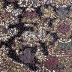 Vtg Unicorn Brocade Tapestry Fabric Animals Floral Maroons Gold 4.25 Yards 54” W