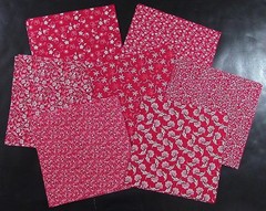 (28) 8″ Squares – Civil War Reproduction White on Red – 100% Cotton Fabric 5693