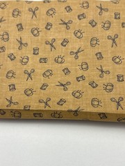 Sewing Pattern Cotton Fat Quarter 18″ x 22″ Beige & Navy