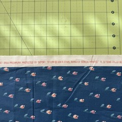 Vintage Stanley King Studio Blue Pink Chintz Fabric 2 yards +16″x 54″w
