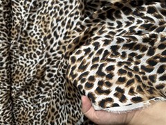 100% Mulberry Silk 14 Momme Crepe Silk Fabric Brown Leopards 54″ wide JN252