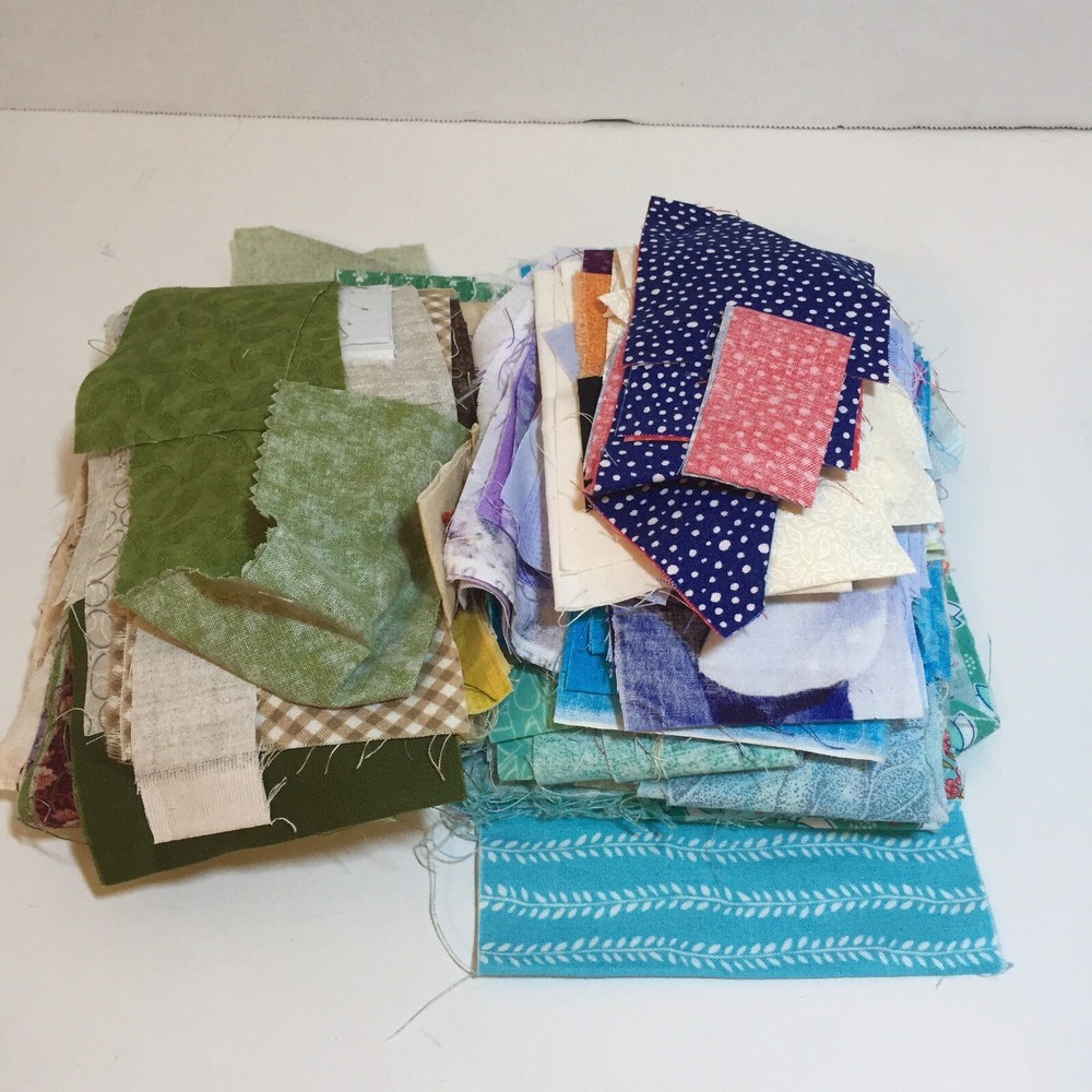 1 Pound 7 Ounces Cotton Print Fabric Quilt Scraps Leftovers Q