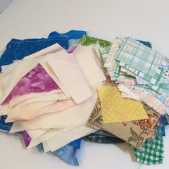 1 Pound 9 Ounces Cotton Print Fabric Quilt Scraps Leftovers N