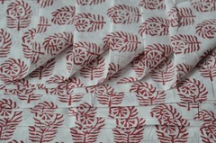 NO TARRIF CHARGES 100%✅ZK_135 Hand Block Floral Print 100%Cotton 7 Yard Fabric