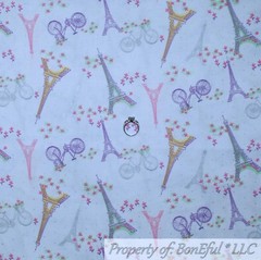 BonEful FABRIC FQ Cotton Quilt VTG Cream Brown Flower Bird Tree Branch Butterfly