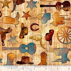 Born To Run•Horse,Cowboy, Western Motiff Fabric! 1yd•BTY•Cotton•Fast Ship!