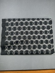 Upholstery Black With Silver Circles Embroidered Fabric, Cotton 4 Yards 58 X 144