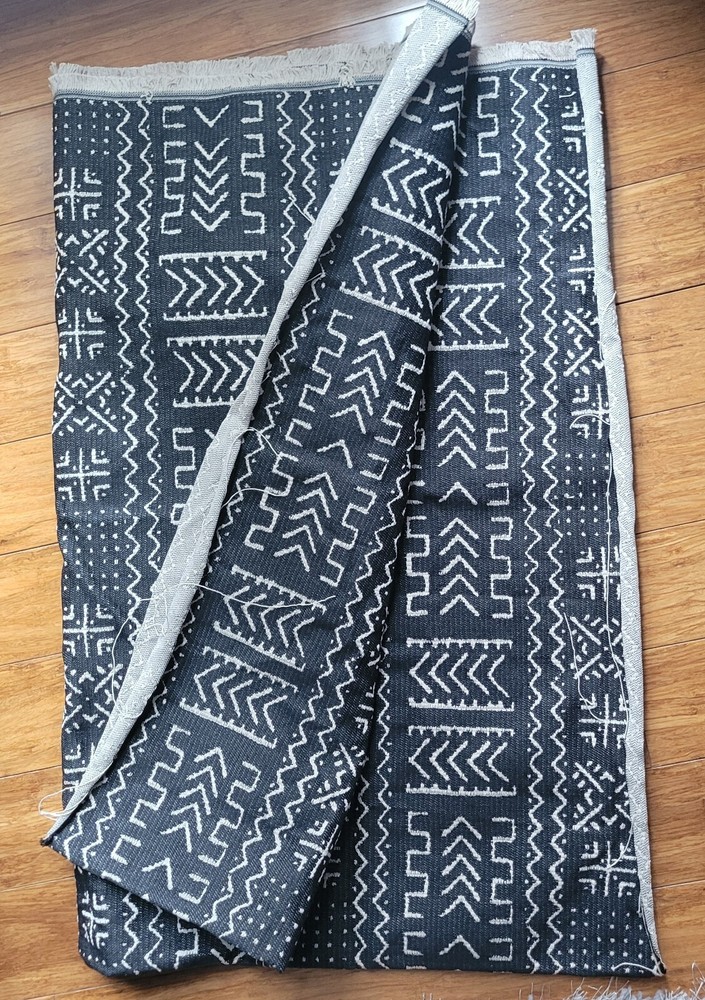 COVINGTON IMANI SMOKE GRAY TRIBAL GEOMETRIC COTTON MULTIUSE FABRIC BY YARD 54″W