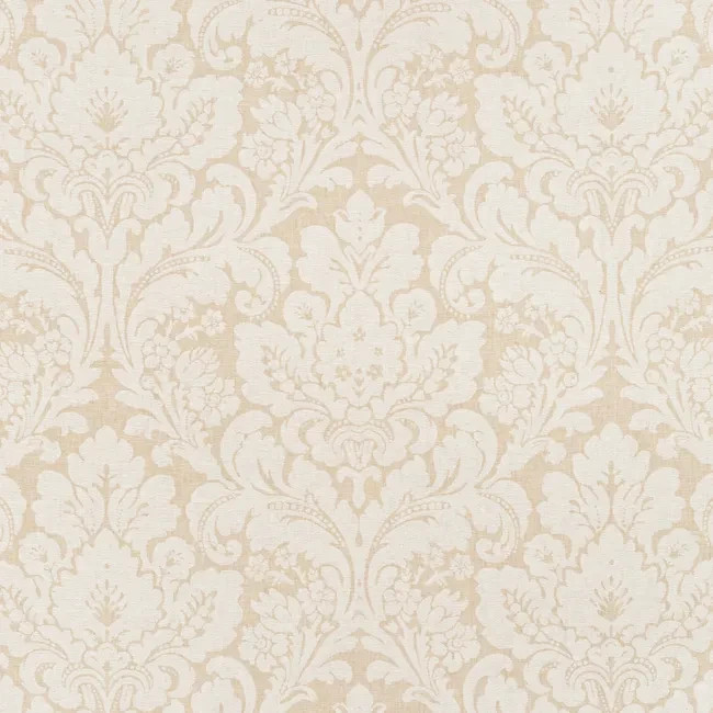 Lee Jofa 100% Linen Damask Weave Uphol Fabric- Acanthus Damask / Pearl 2 yds