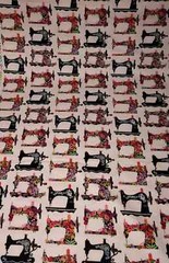Rose Fabric, Roses, Vintage Sewing Machine, Quilting Fabric, Cotton Material,
