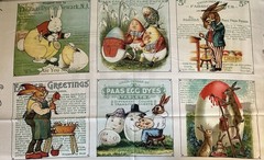 EGG HUNT J. Wecker Frisch RETRO VINTAGE EASTER BLOCKS FABRIC R BLAKE PANEL 23″