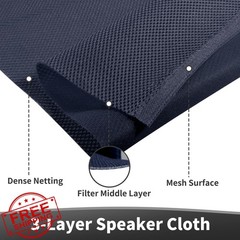 FOCMKEAS Navy Blue 1.64 FT Speaker Grill Cloth Mesh Fabric