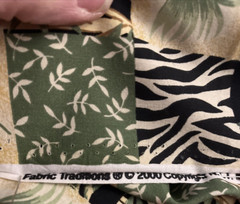 VTG Tropical Foliage & Animal Print Themed Cheater by Fabric Traditions BTFQ