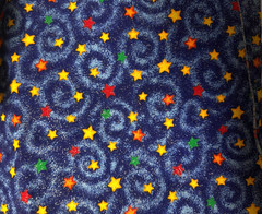 Blue Swirls Stars Glittered Fabric 44″ by 50″ Fabric Sewing Craft Project FB-23