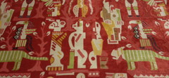 CLARENCE HOUSE ZAMBEZI RED TEXTURED AFRICAN LINEN VELVET FABRIC REM 24″L X 51″W