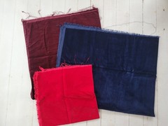 Lot of Velveteen Fabric – Navy, Burgundy, Red Polyester Cotton Craft Dress Decor