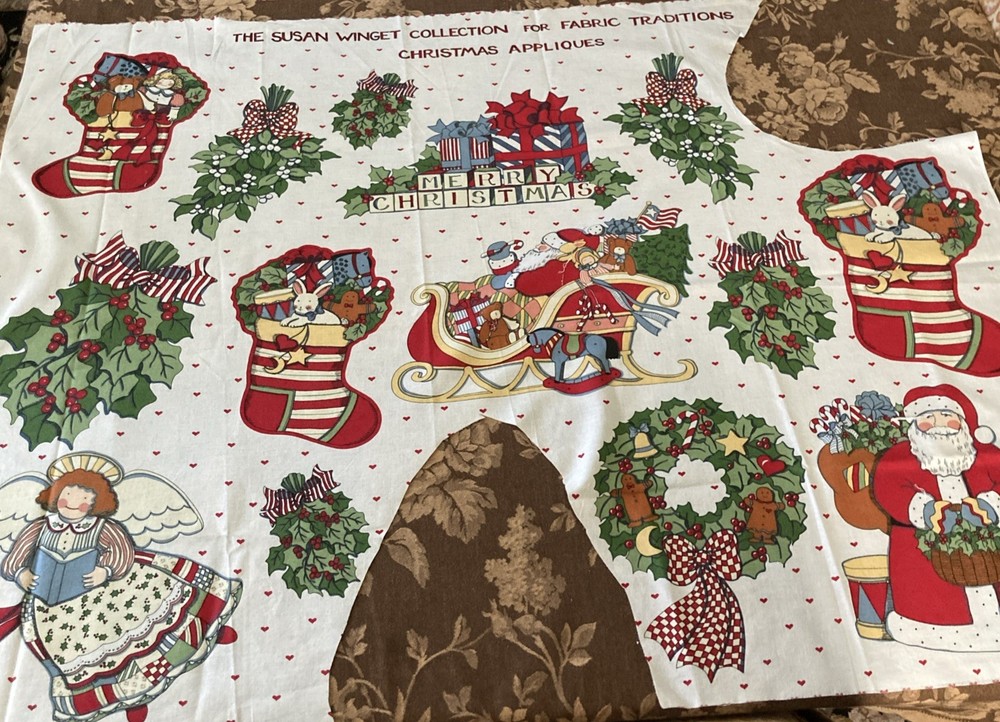 Vintage 1993 Susan Winget #2024 Fabric Traditions Christmas Appliques Panel