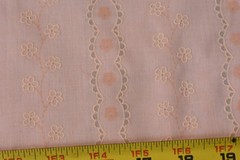 By 1/2 Yd, 37″ Wide, Light-Weight Faux-Eyelet on Pastel-Peach Poly-Cotton, V912