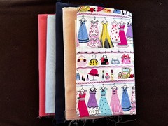 5 Japanese Cotton Fabric Dresses Hatboxes Pink Blue Quarters 4 yards BUNDLE