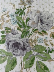 SANDERSON CURTAIN FABRIC DESIGN Rosanna 6.2 METRES 100% LINEN GREEN/CREAM