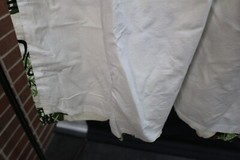 VTG Bark Cloth DRIFTWOOD Material Fabric 2 Drapes Drapery Panels MCM Mid Century